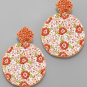 Flower Disk Beads Earrings